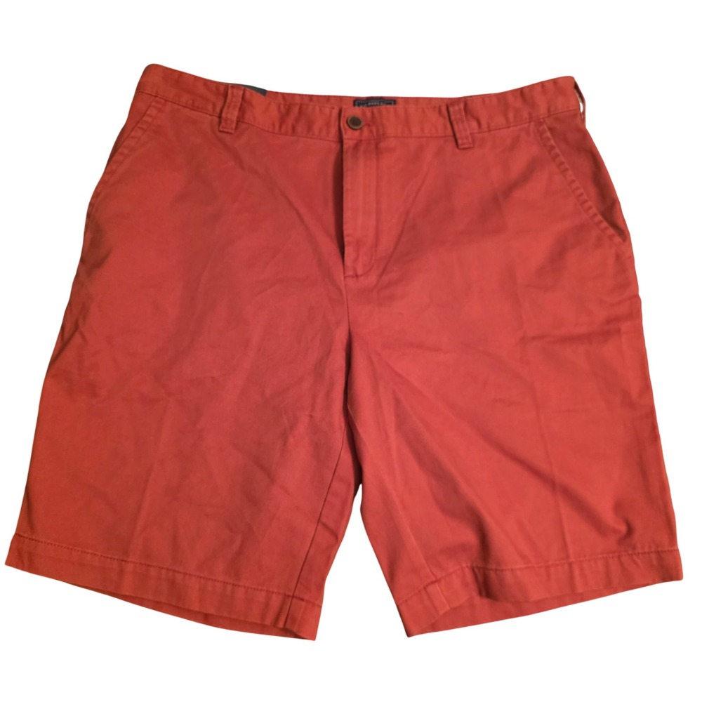 GH Bass Mens 38W Chino Shorts Rust Red 100% Cotton Flat Front Casual 3209 202269